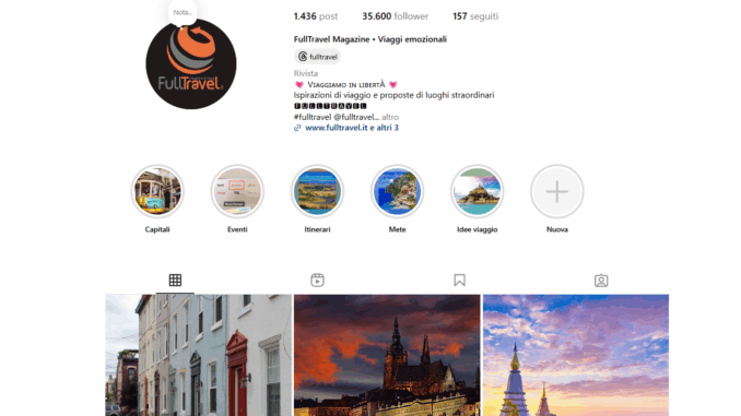 Instagram nel risultati di Google, FullTravel