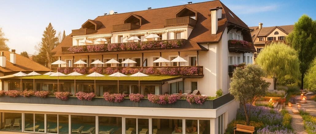 Esterno del nuovo hotel Bella Posta a Soprabolzano sull’altopiano del Renon