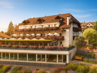 Esterno del nuovo hotel Bella Posta a Soprabolzano sull’altopiano del Renon