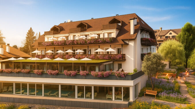 Esterno del nuovo hotel Bella Posta a Soprabolzano sull’altopiano del Renon