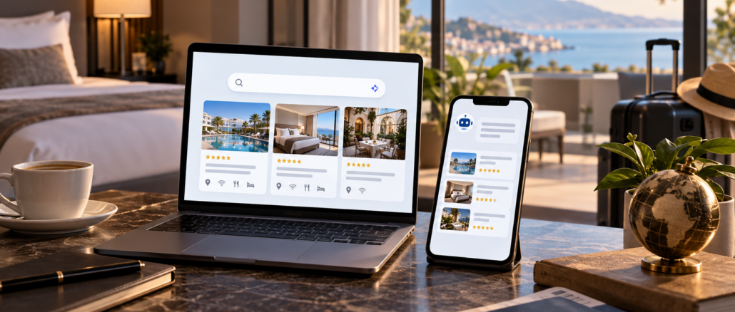 Ricerca di hotel online con intelligenza artificiale e nuove modalità di visibilità nel travel
