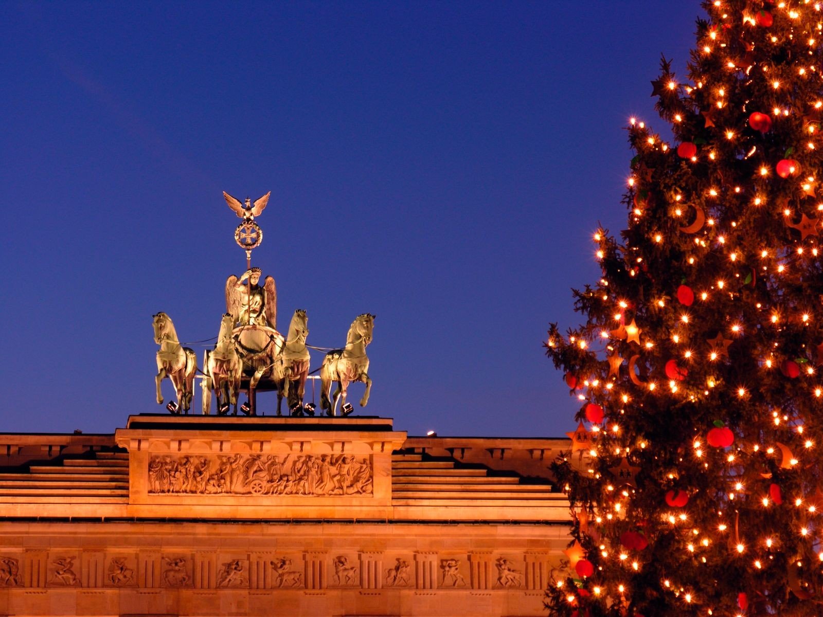 Berlino, Porta di Brandeburgo durante il Natale