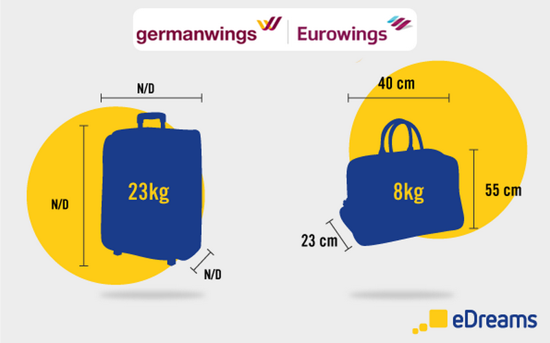 Germanwings, bagagli - Misure e peso