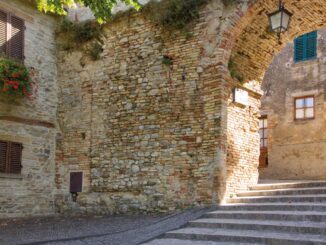 Particolare del borgo di Montone, in Umbria