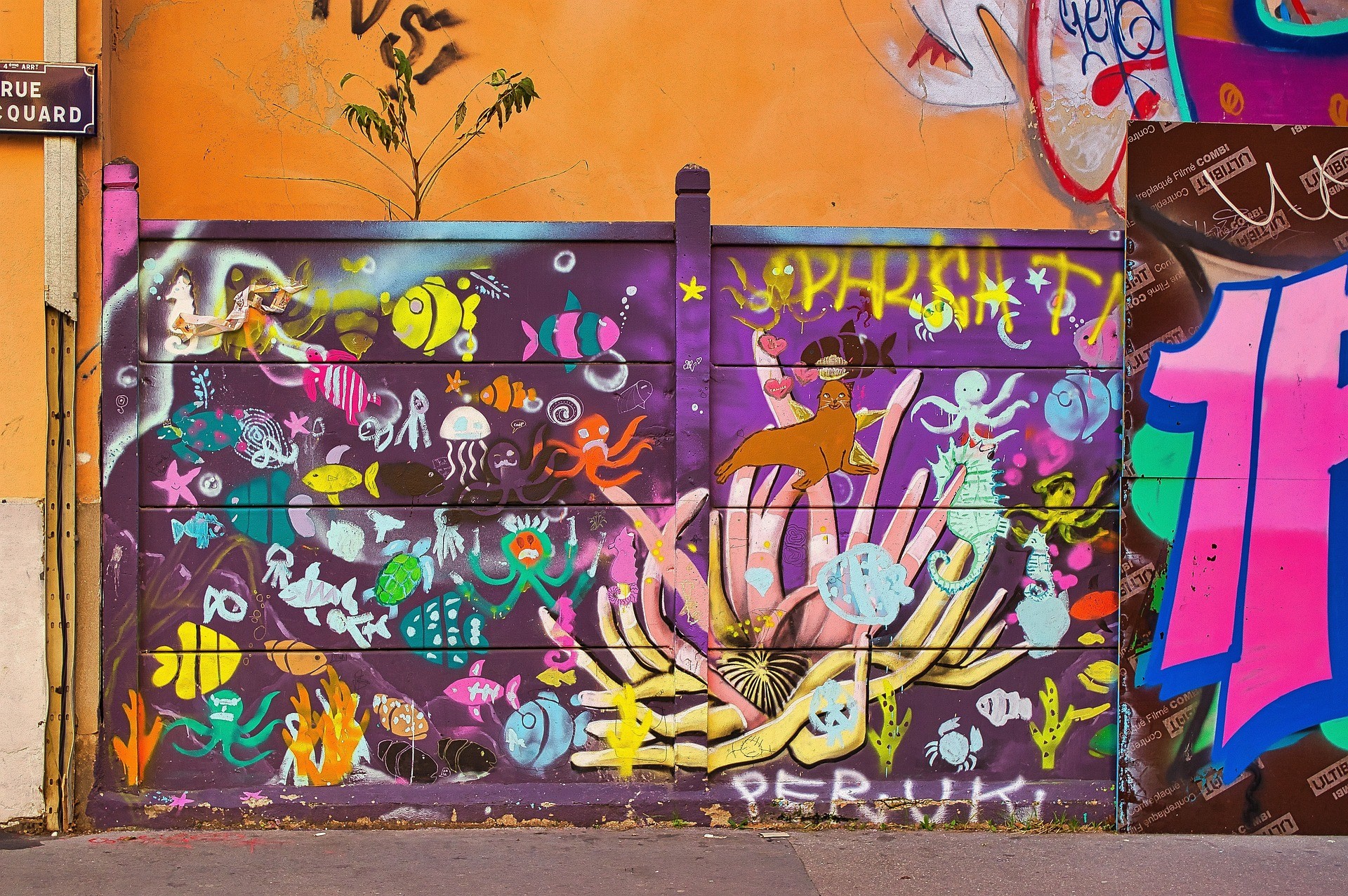 Graffiti sui muri di Lione