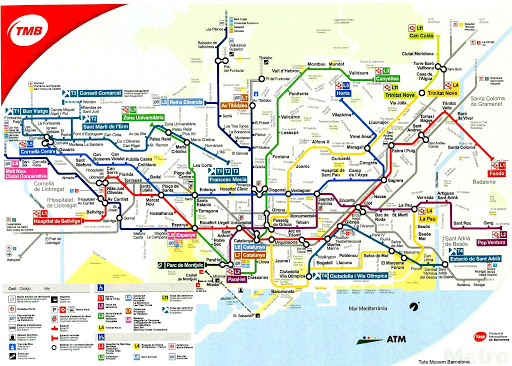 Mappa metropolitana di Barcellona