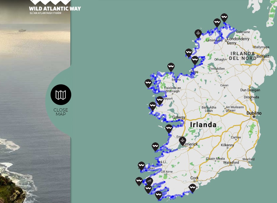 Irlande : Wild Atlantic Way, carte