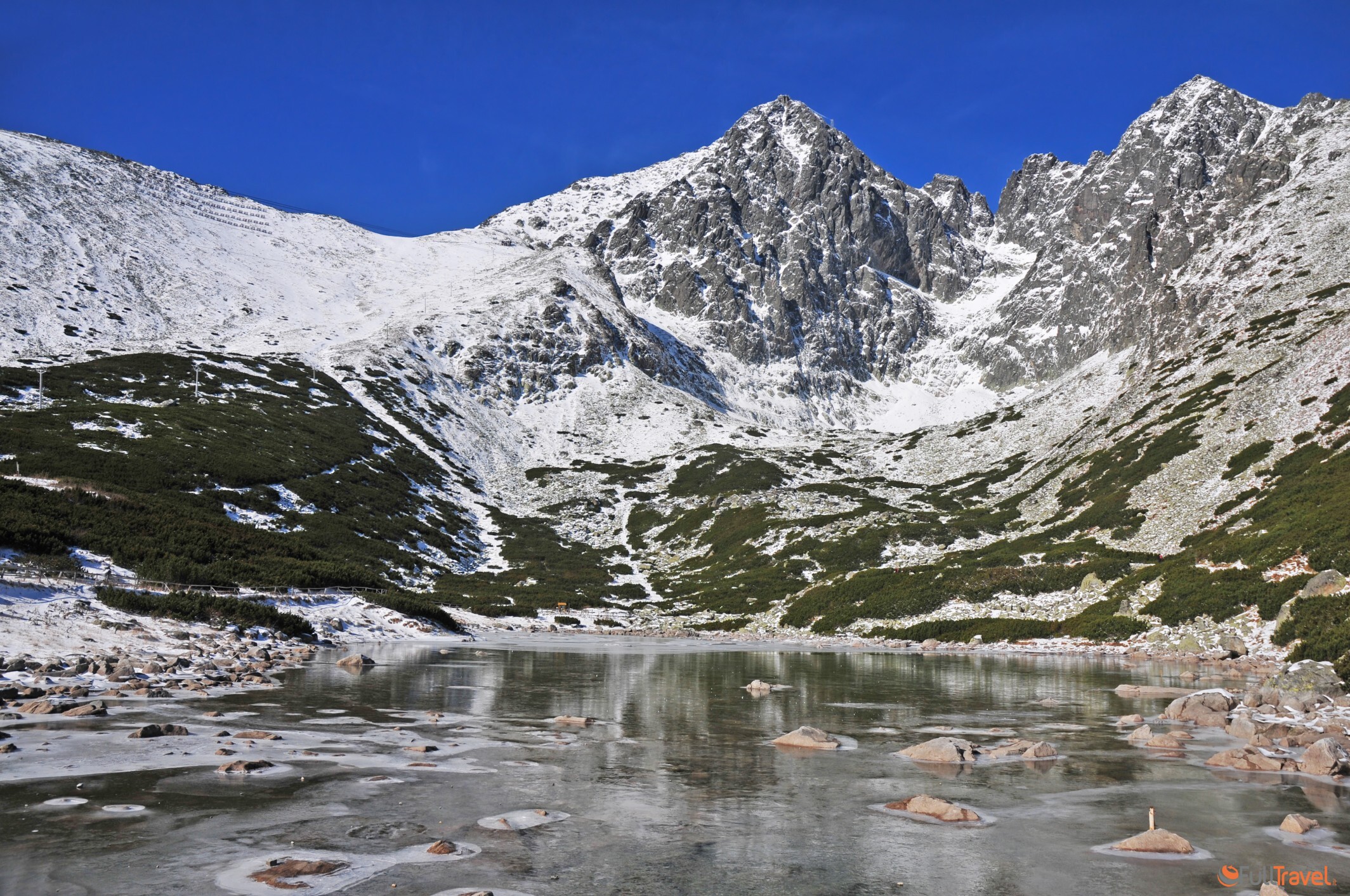 Lomnicky Stit e lago negli Alti Tatra, Slovacchia