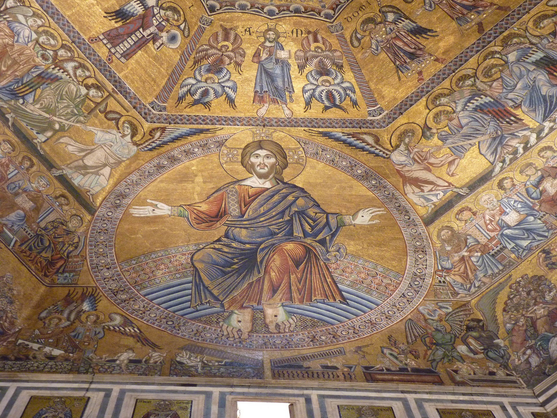 Particolare di affreschi nel Battistero di San Giovanni, Firenze