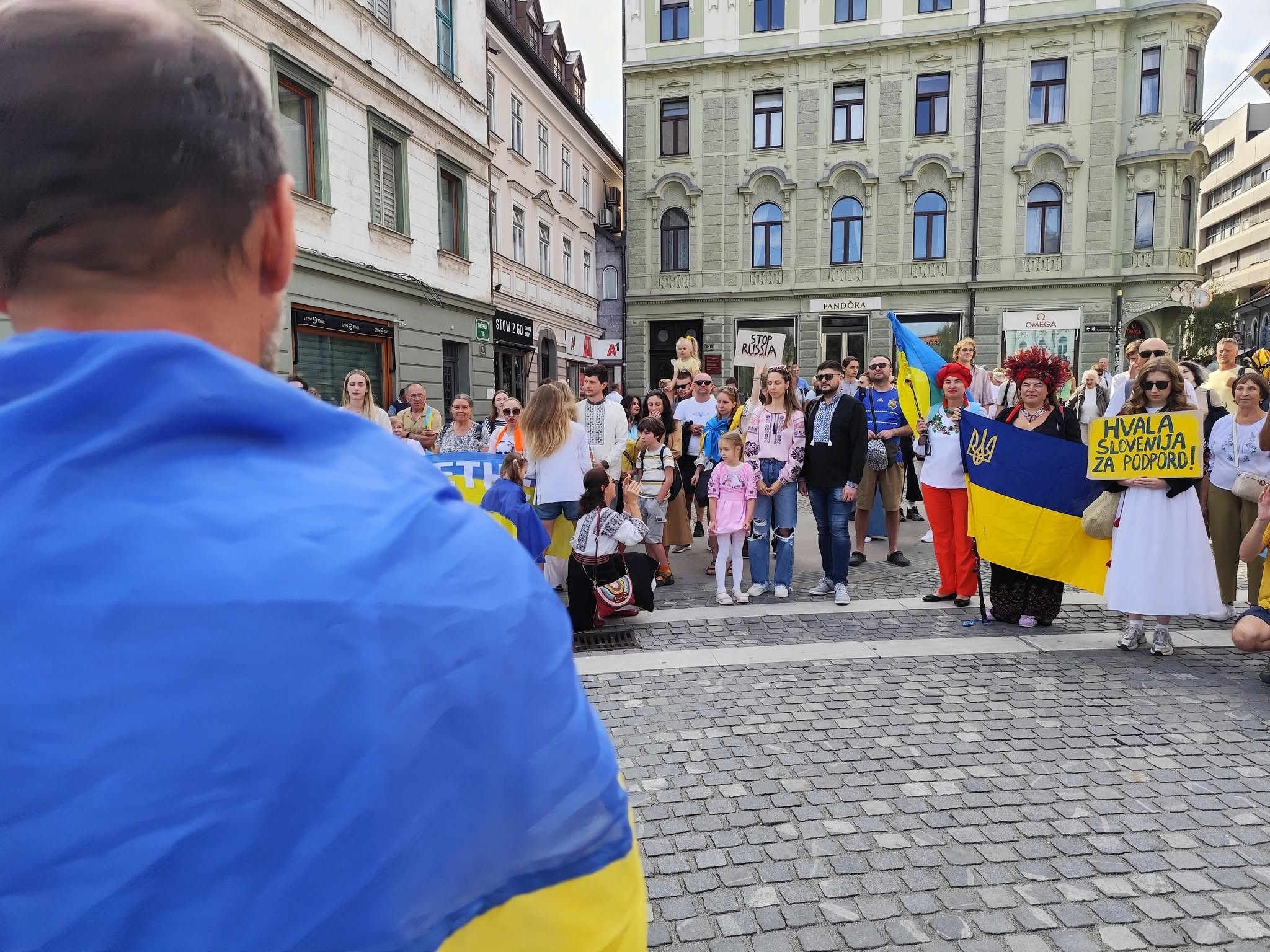 Manifestazione pro Ucraina nellla Piazza Prešeren di Lubiana - ©Foto Anna Bruno